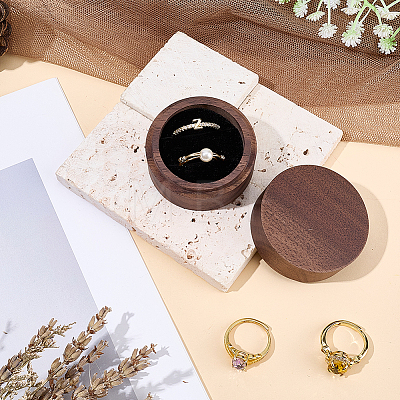 2-Slot Wood Couple Ring Storage Boxes with Velvet Inside CON-CL0001-28C-1