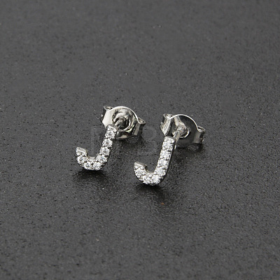 Brass Micro Pave Clear Cubic Zirconia Stud Earrings FS-WGC2F12-10-1