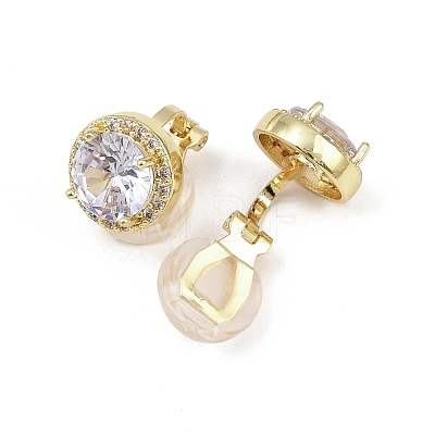 Brass Micro Pave Clear Cubic Zirconia Cuff Earrings EJEW-Z148-01G-1