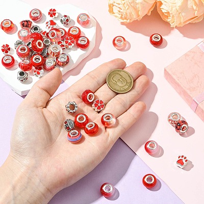 50Pcs Resin European Beads RESI-CJC0050-01C-1