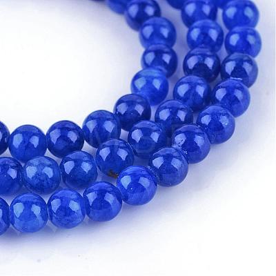 Natural Dyed Yellow Jade Gemstone Bead Strands G-R271-6mm-Y22-1