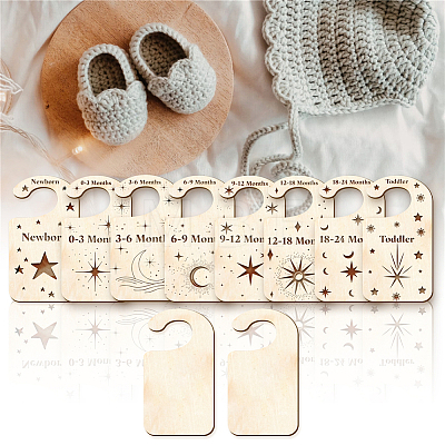 Wood Baby Closet Size Dividers AJEW-WH0352-006-1