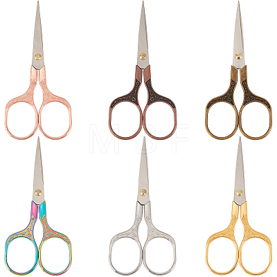 6Pcs 6 Colors Stainless Steel Embroidery Scissors AJEW-CY0003-16-1