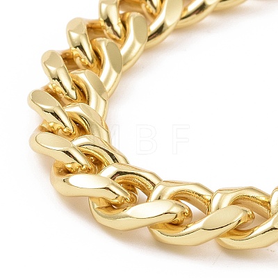 Rack Plating Brass Curb Chain Bracelets BJEW-C034-01G-1