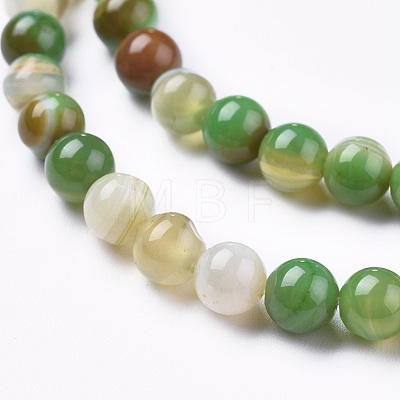 Natural Striped Agate/Banded Agate Beads Strands G-I261-C04-6mm-1