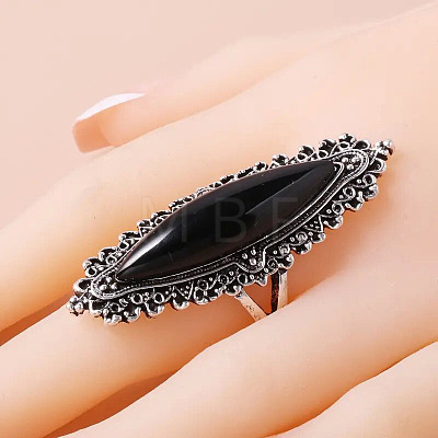 Horse Eye Alloy with Resin Finger Rings FS-WG13A66-06-1