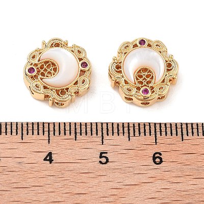 Brass Micro Pave Cubic Zirconia Charms KK-B102-25G-1