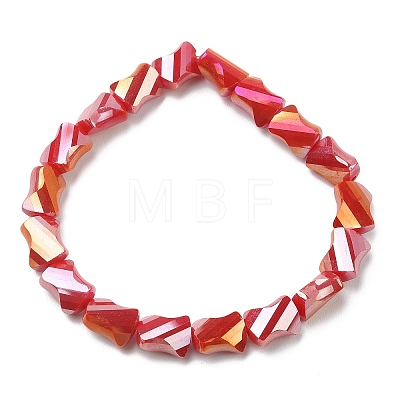 Glass Twist Rectangle Beaded Stretch Bracelet BJEW-JB09552-1