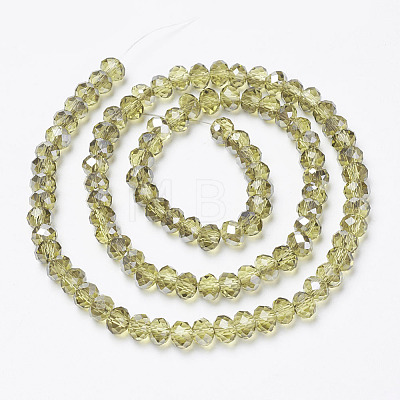 Electroplate Transparent Glass Beads Strands EGLA-A034-T4mm-E12-1