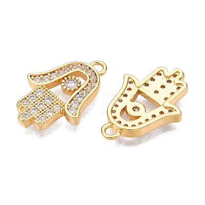 Brass Micro Pave Clear Cubic Zirconia Pendants KK-T073-21G-1