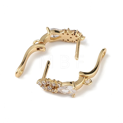 Brass Teardrop Hoop Earring Findings ZIRC-L097-055G-1