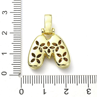 Brass Micro Pave Clear Cubic Zirconia Pendants KK-M279-01G-M-1