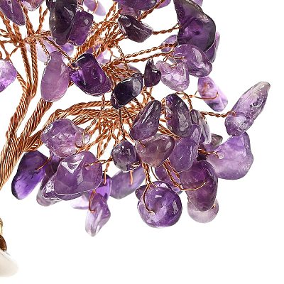 Natural Amethyst Chips Money Tree Decorations DJEW-C016-01B-1