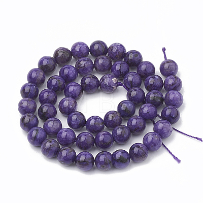 Natural Chalcedony Beads Strands G-S333-8mm-011-1