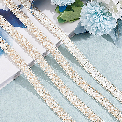 Polyester Braided Lace Trim OCOR-WH0078-09D-1