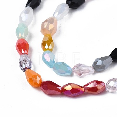 Electroplate Opaque Solid Color Glass Beads Strands EGLA-N006-026-1