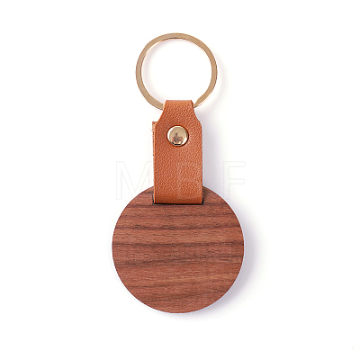 Wooden & Imitation Leather Pendant Keychain PW23041898670-1