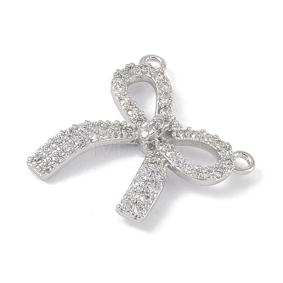 Brass Micro Pave Clear Cubic Zirconia Pendants KK-U008-01B-P-1