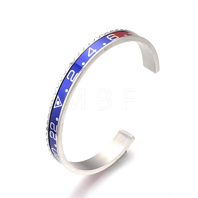 304 Stainless Steel Cuff Bangles BJEW-Q684-11A-1