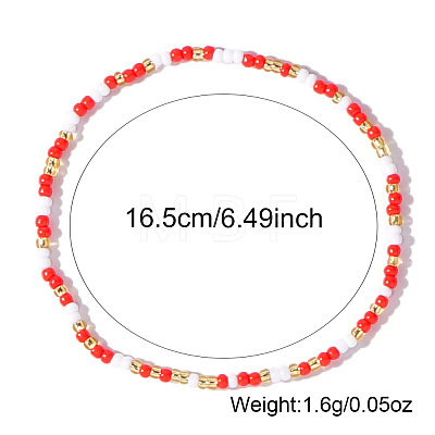 Boho Round Glass Seed Beaded Stretch Bracelets for Women NW8932-2-1