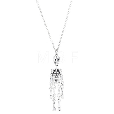 Punk Style Skeleton Skull Alloy Pendant Necklaces WH-WGF5A97-01-1