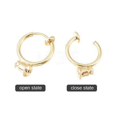 Brass Clip-on Earring Components X-KK-T038-243G-1