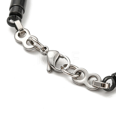 Two Tone 304 Stainless Steel Column & Infinity Link Chain Bracelet BJEW-B078-32BP-1