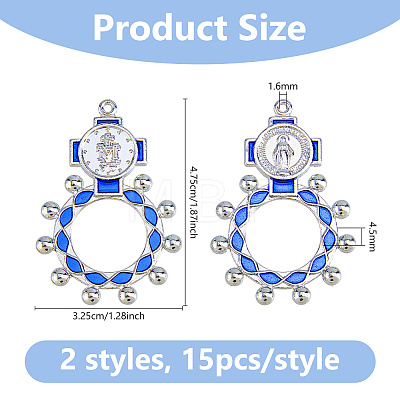 30Pcs 2 Colors Alloy Enamel Pendants FIND-DC0008-57A-1