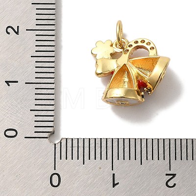 Rack Plating Brass Micro Pave Cubic Zirconia Pendants KK-U027-08G-A-1