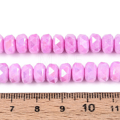 Anti-Tarnish Electroplate Glass Beads Strands GLAA-T025-8mm-11G-1