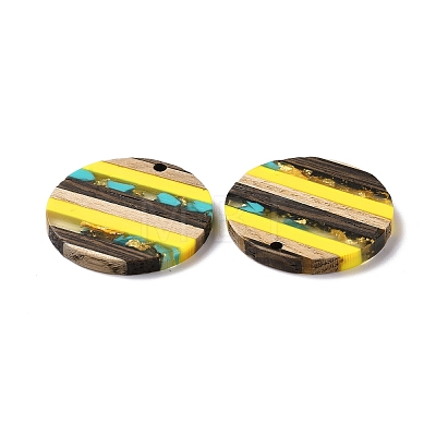 Transparent Resin & Walnut Wood Pendants RESI-TAC0017-68A-02-1