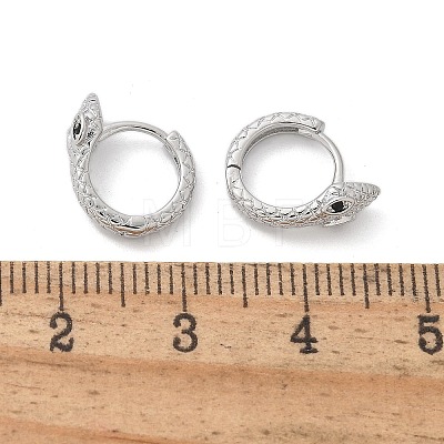 Brass Cubic Zirconia Hoop Earrings EJEW-Q014-08P-1