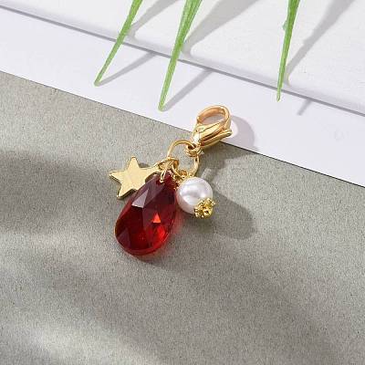 Faceted Teardrop Glass Pendants HJEW-JM00487-03-1