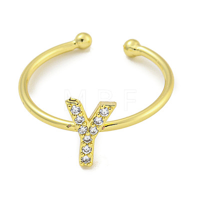 Rack Plating Brass Open Cuff Rings for Women RJEW-F162-02G-Y-1