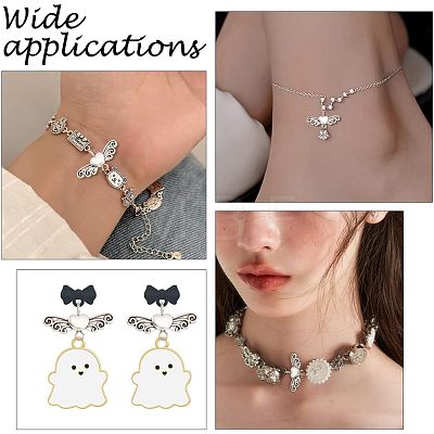 100Pcs Tibetan Style Alloy Heart with Wing Connector Charms TIBE-HY0001-02-1