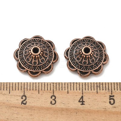 Tibetan Style Alloy Bead Caps TIBE-P003-81A-R-1