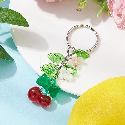 Fruits & Leaf Acrylic Pendant Keychain KEYC-JKC00680-01-1