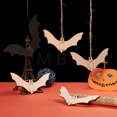 Bat Shape Halloween Blank Wooden Cutouts Ornaments WOOD-L010-05-1