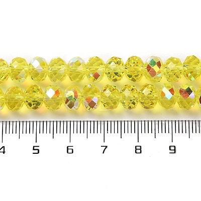 AB Color Plated Transparent Electroplate Beads Strands EGLA-H104-06C-1