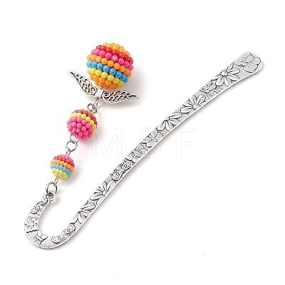 Angel Rainbow Color ABS Plastic Beads Pendants Bookmark AJEW-JK00325-1