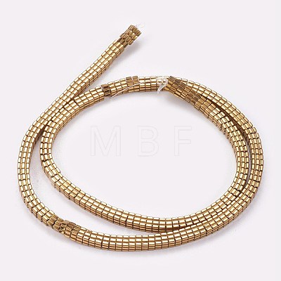 Electroplated Non-magnetic Synthetic Hematite Beads Strands G-P367-D03-1