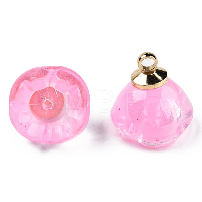 Transparent Spray Painted Glass Charms GLAA-N035-031-C09-1