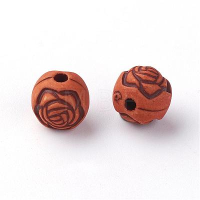 Imitation Wood Acrylic Beads SACR-Q186-10-1