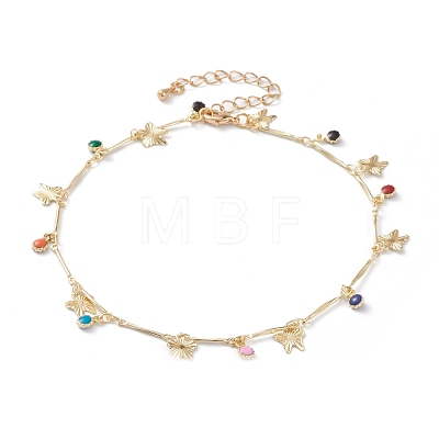 Brass Enamel Pendant Anklets & Bracelets & Necklaces Jewelry Sets SJEW-JS01149-1