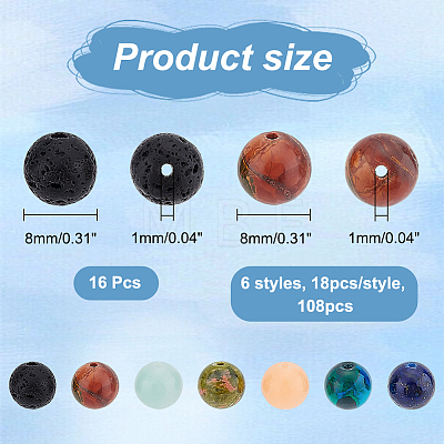  7 Styles Natural Mixed Gemstone Beads Set G-NB0004-39-1