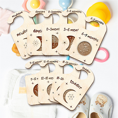 Wood Baby Closet Size Dividers AJEW-WH0352-004-1