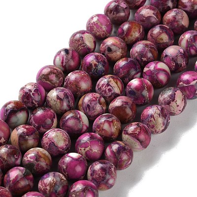 Dyed Natural Regalite/Imperial Jasper/Sea Sediment Jasper Beads Strands G-B124-C01-06-1