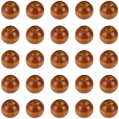 50Pcs Spray Painted Wood European Beads WOOD-PA0001-78A-1