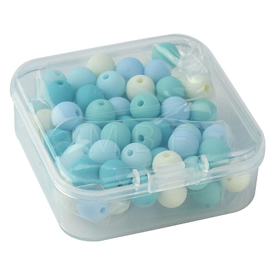 70Pcs Rubberized Style Acrylic Beads MACR-FS0001-71A-1