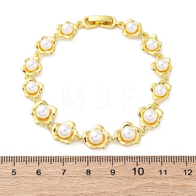 Flower Brass Link Bracelets BJEW-G740-01G-1